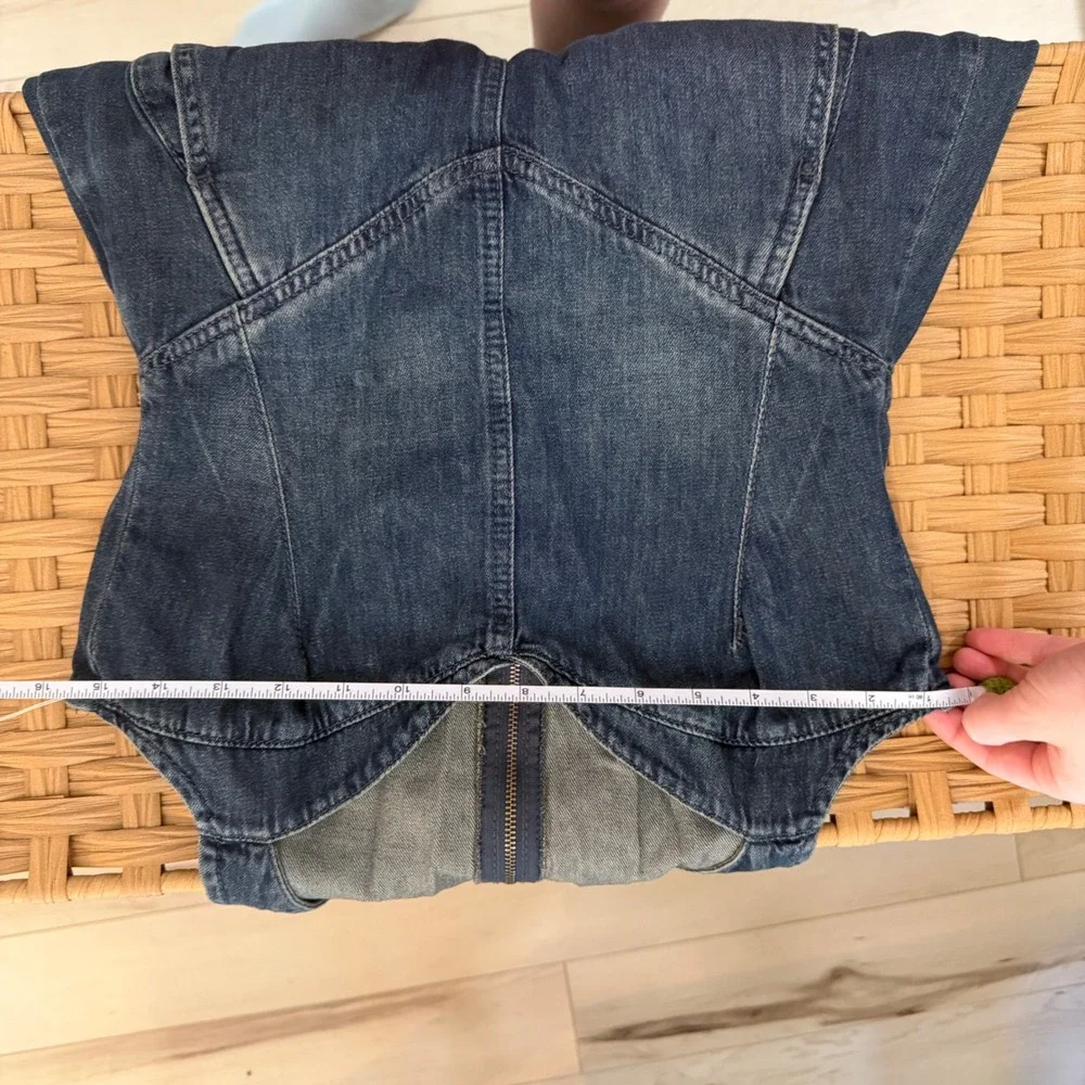 Free People We The Free Match Point Denim Jumpsuit Dark Wash XS‎ Overalls Boho